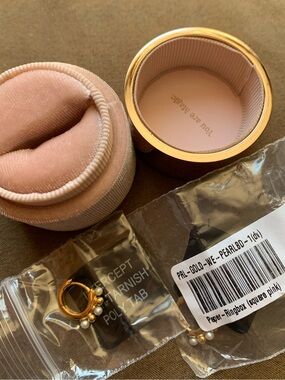 NIB NWT Moon Magic Gold Pearl Earrings in Box